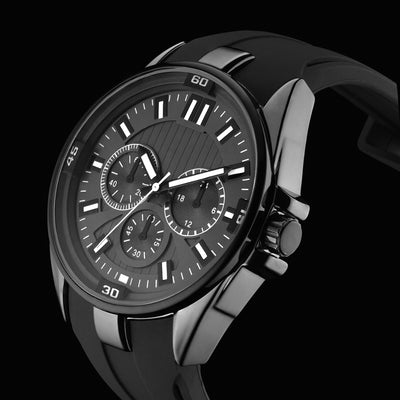 A stylish watch with an expanding bracelet can be seen on the wrist of a person 