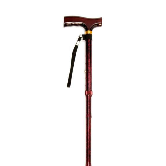 Folding Walking Stick / Cane With Strap - Various Designs
