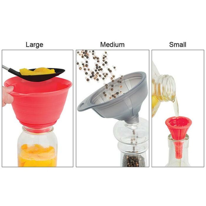 Person Using Funnel Kitchen Multi-Use Funnel Set – Ability Superstore