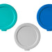 All lid colours - turquoise, blue, light grey