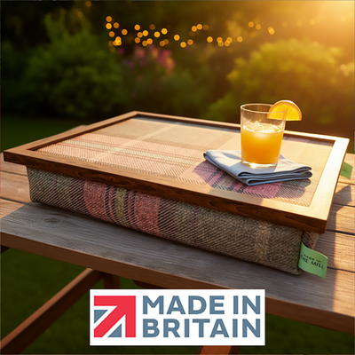 Luxury Harrier Tweed Lap Tray With Bean Bag from Made in the Mill