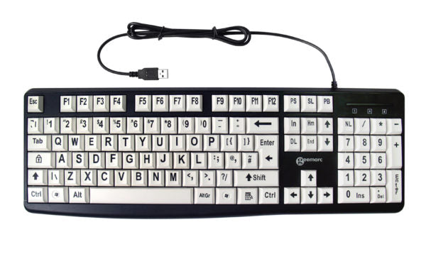 High Visibility Big Letter Keyboard - White
