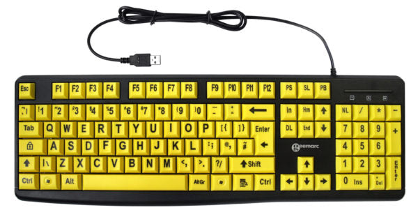 High Visibility Big Letter Keyboard - Yellow