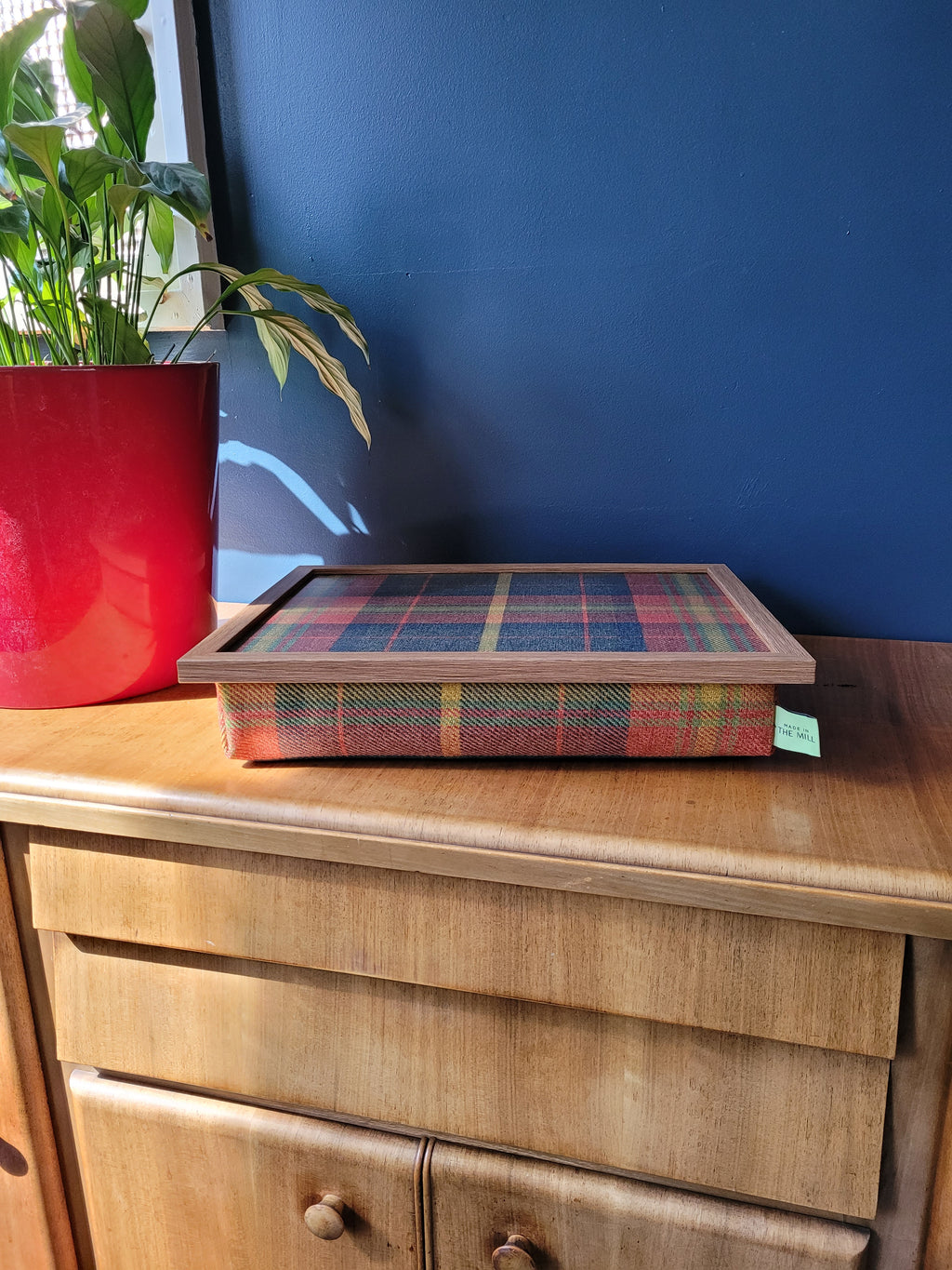 Luxury Dachshund Tartan Lap Tray With Bean Bag from Made in the Mill