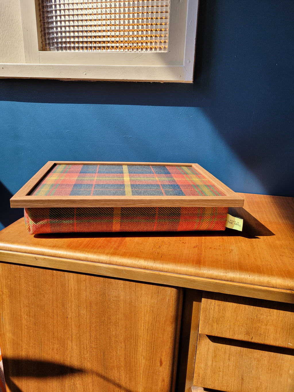 Luxury Dachshund Tartan Lap Tray With Bean Bag from Made in the Mill