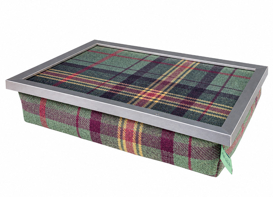 Limited Edition Luxury Brittany Tweed Lap Tray With Chrome Frame & Bean Bag Base