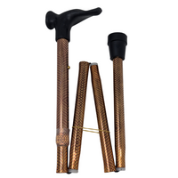 Left Handed Folding Comfort Grip Cane - Snake