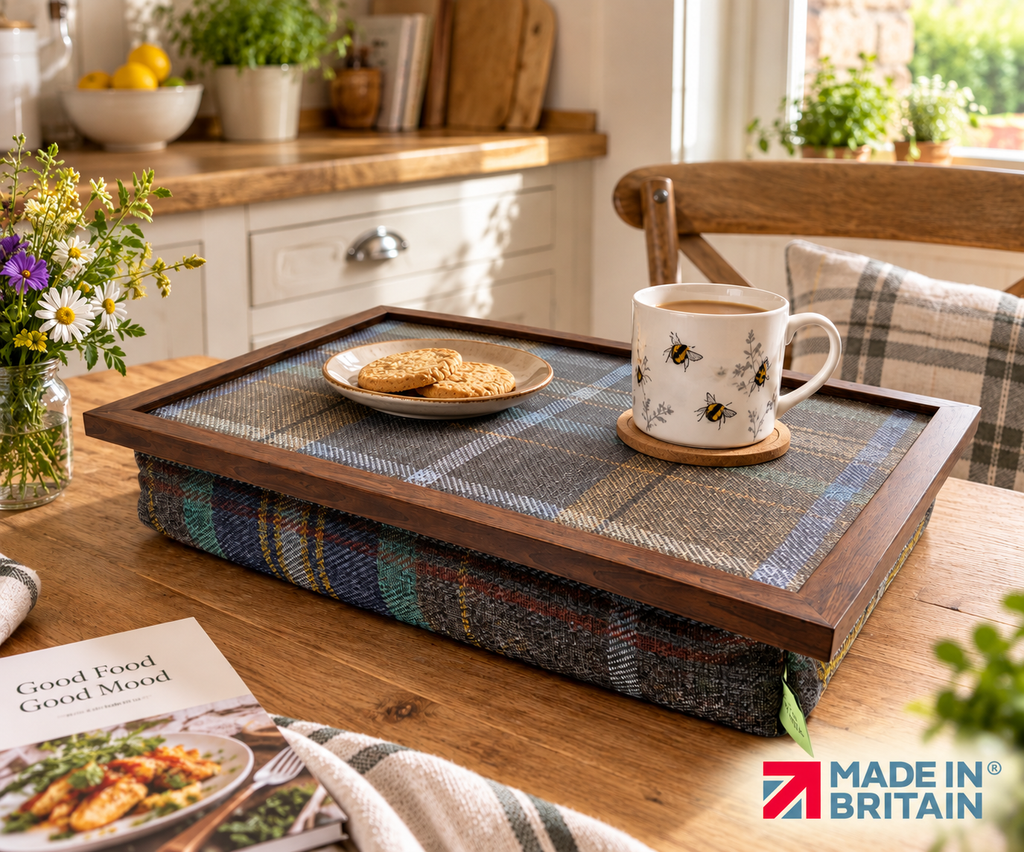 Luxury Bedlington Tweed Lap Tray with Bean Bag Base from Made in the Mill