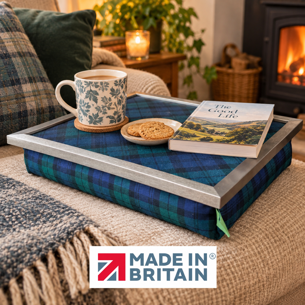 Black Watch Tartan Cushioned Luxury Lap Tray