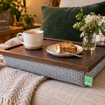Luxury Dogtooth Lap Tray with Bean Bag by Made in the Mill