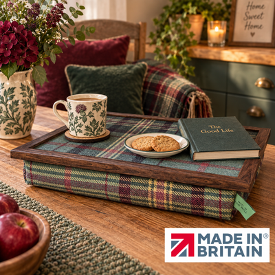 Luxury Brittany Tweed Lap Tray With Bean Bag from Made in the Mill