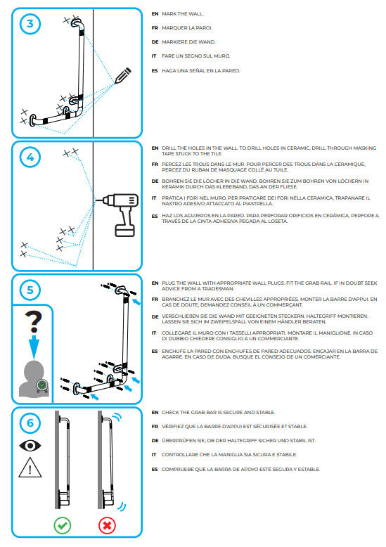 Ashby Shower Kit Grab Rail