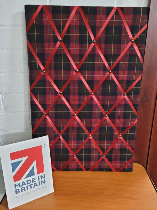 Fabric Notice Board - Burgundy Boyd