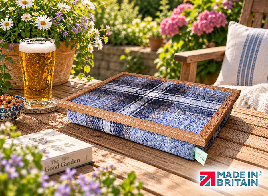 Luxury Beagle Tweed Lap Tray With Cushion Bean Bag from Made in the Mill