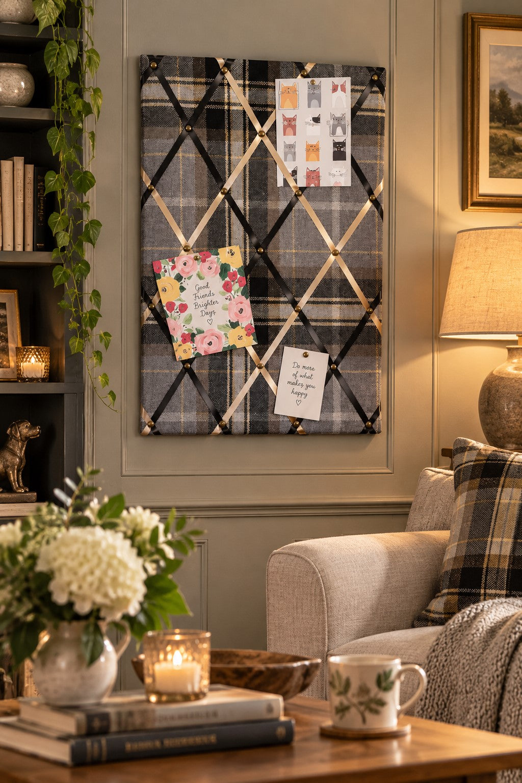 Fabric Notice Board - Beagle Tweed