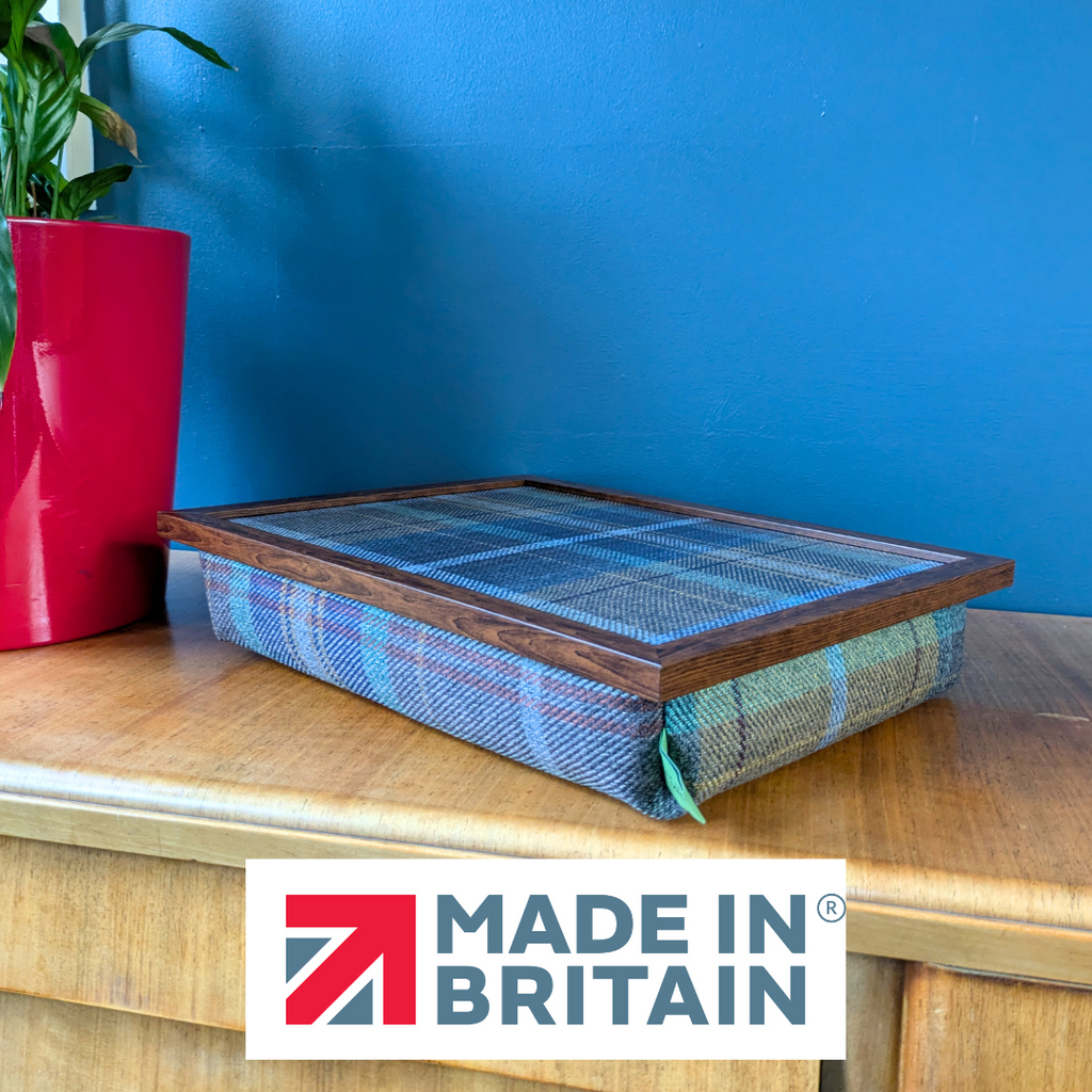 Luxury Bedlington Tweed Lap Tray with Bean Bag Base from Made in the Mill