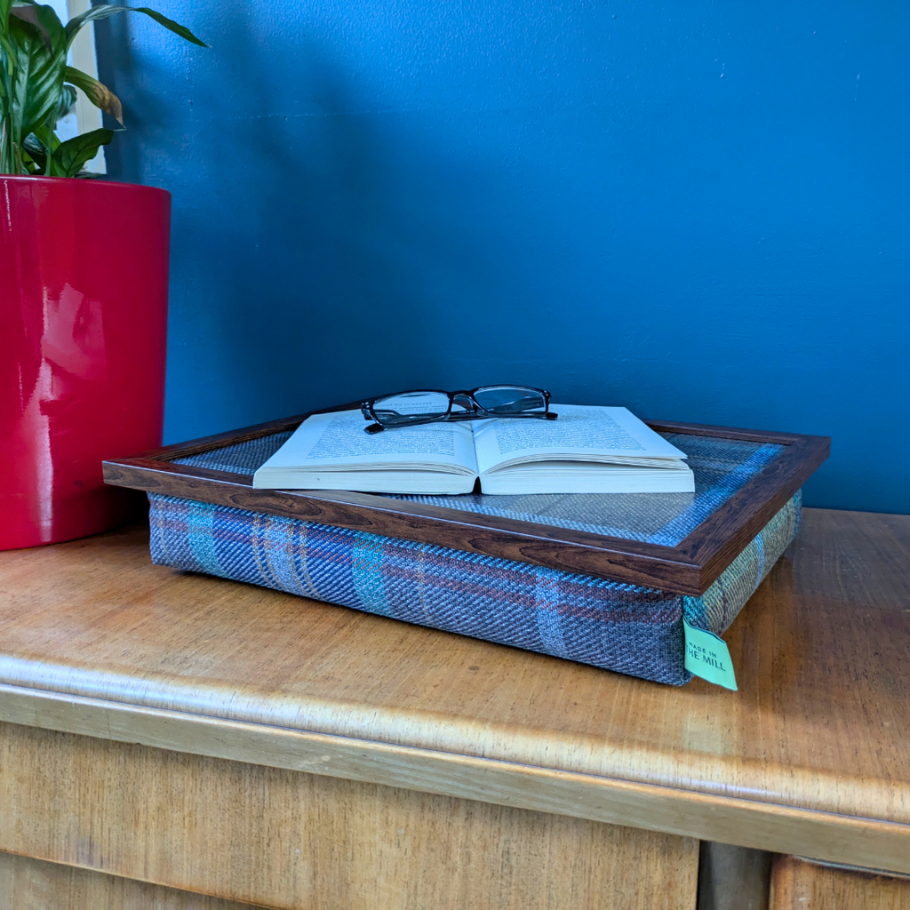 Luxury Bedlington Tweed Lap Tray with Bean Bag Base from Made in the Mill