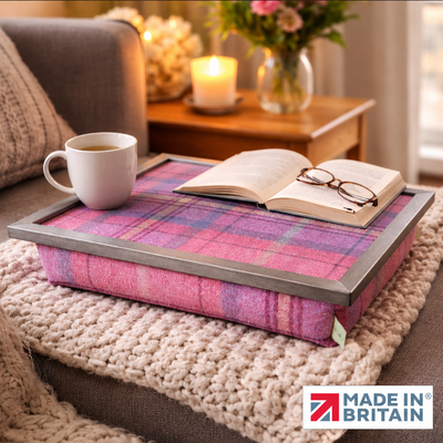 Luxury Bichon Tweed Lap Tray With Bean Bag from Made in the Mill