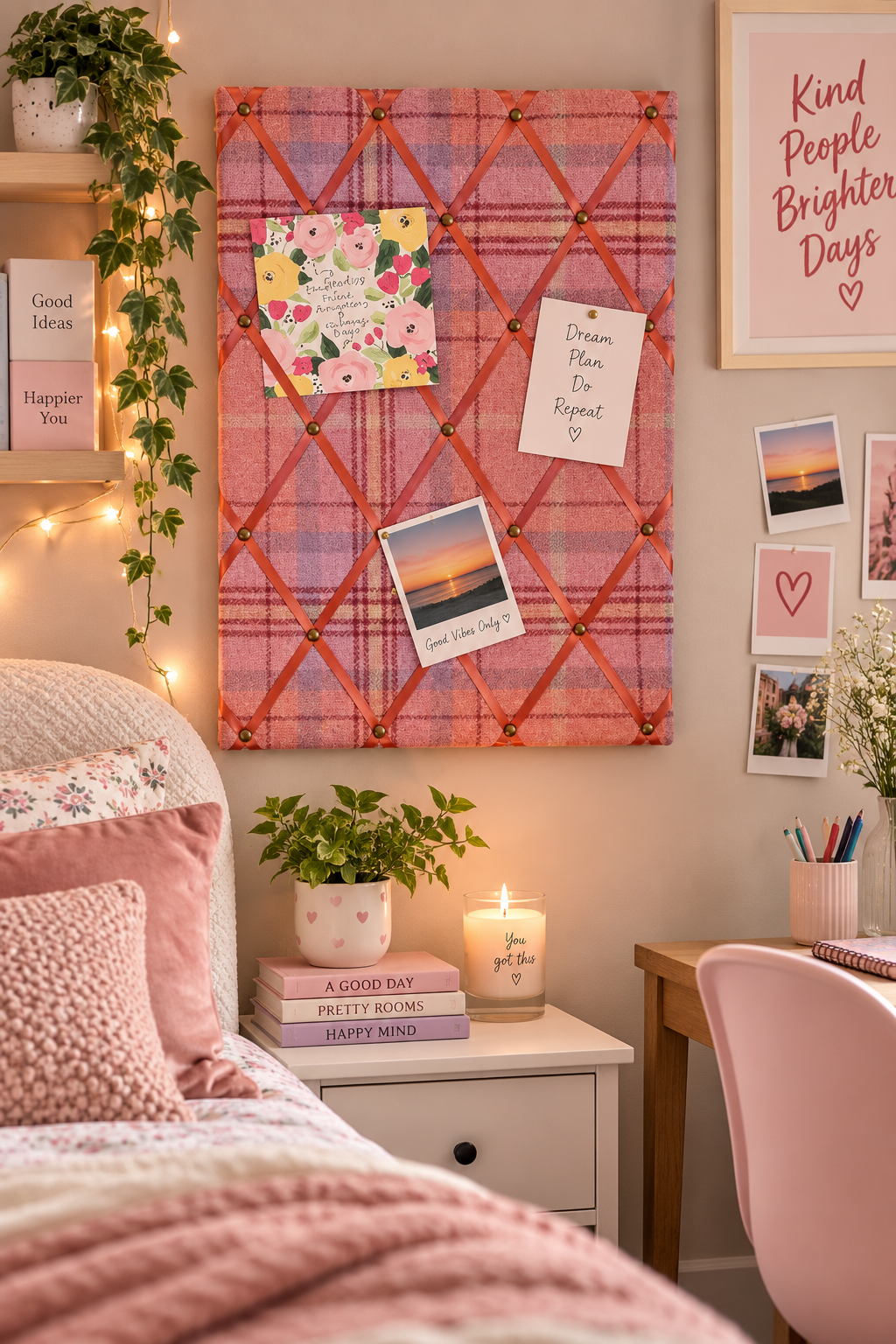 Fabric Notice Board - Bichon Tweed
