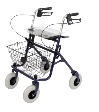 Days Classic 4 Wheel Rollator Walker with Basket and Tray - Blue