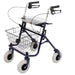 Days Classic 4 Wheel Rollator Walker with Basket and Tray - Blue
