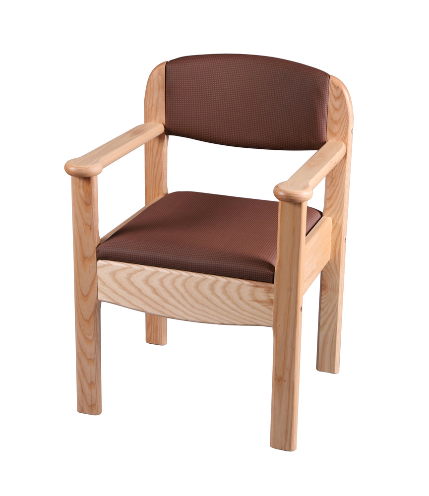 The brown Extra Wide Royale Wooden Commode Chair