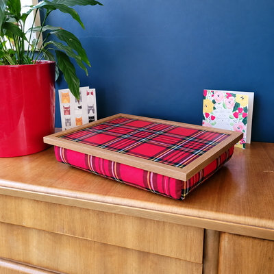 Made in the Mill Royal Stewart Red Tartan Lap Tray with Bean Bag