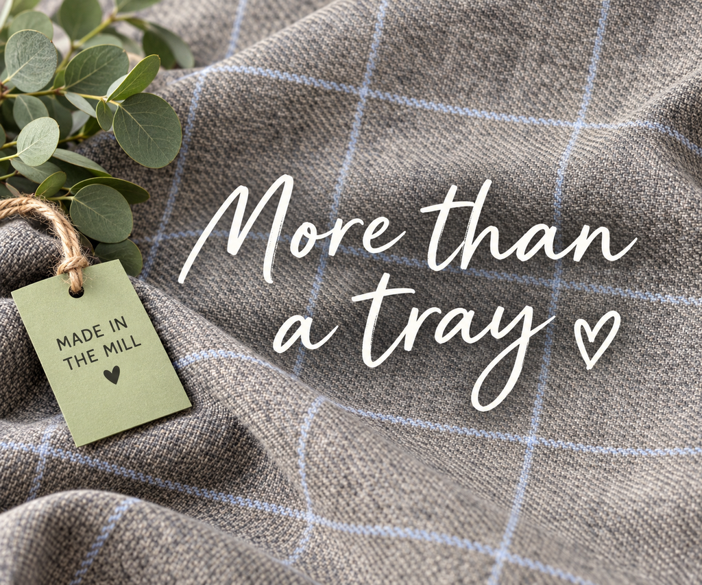 LIMITED EDITION Luxury Grey Setter Tweed Lap Tray with Bean Bag Base from Made in the Mill