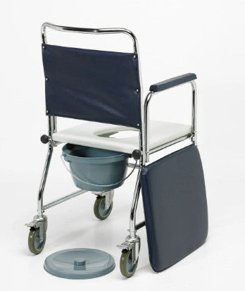 Homecraft Chrome Mobile Wheeled Commode Chair