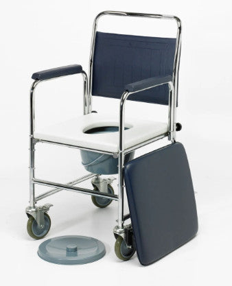 Homecraft Chrome Mobile Wheeled Commode Chair