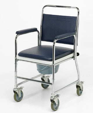 Homecraft Chrome Mobile Wheeled Commode Chair
