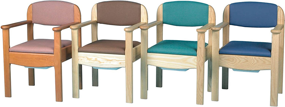 Extra Wide Royale Wooden Commode Chair - Pink, brown, green and blue