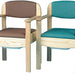 Extra Wide Royale Wooden Commode Chair - Pink, brown, green and blue