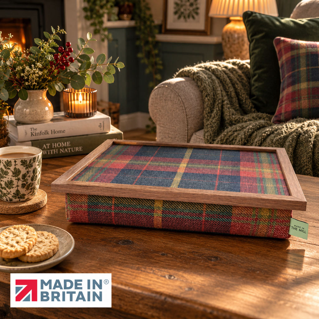 Luxury Dachshund Tartan Lap Tray With Bean Bag from Made in the Mill