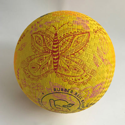 the image shows the front view of the yellow butterfly bell ball