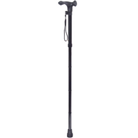 Folding Ergonomic Handle Walking Stick - Black