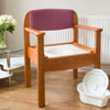 Extra Wide Royale Wooden Commode Chair - Pink, seat removed