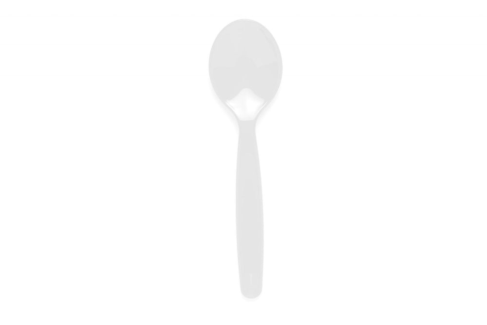 Small Reusable Dessert Spoon - White
