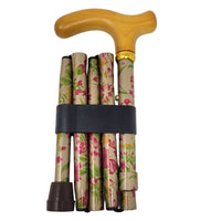 Classic Canes Slimline Folding Handbag Cane Gold Floral