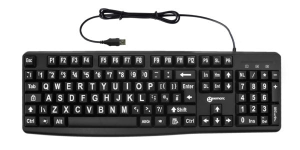 High Visibility Big Letter Keyboard - Black