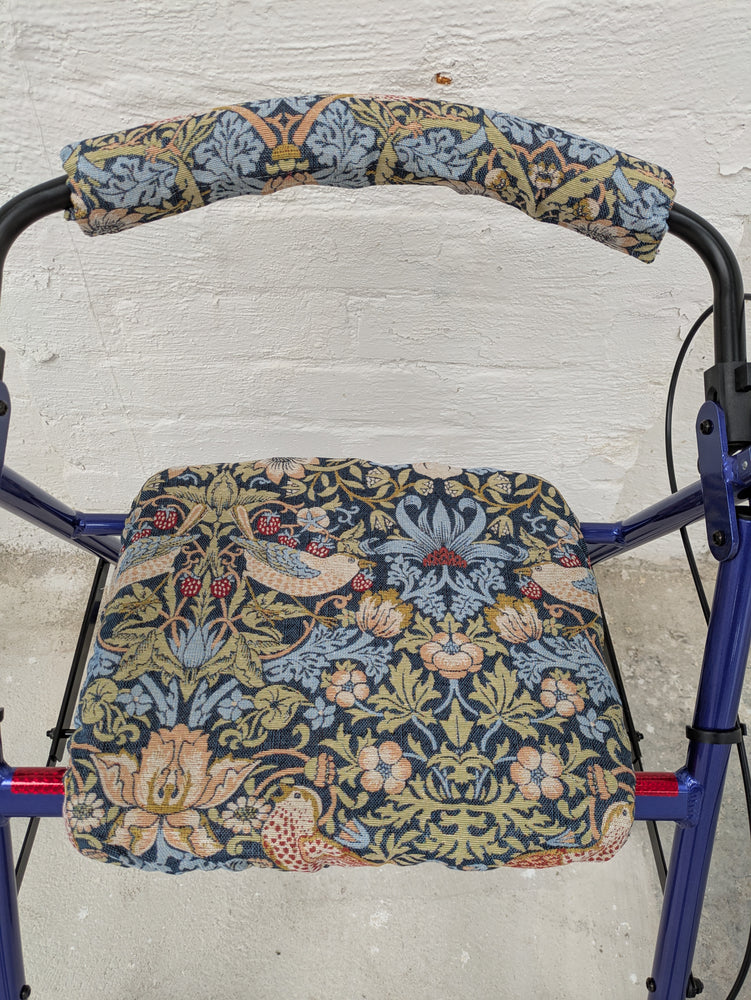 Made in the Mill William Morris Rollator Makeover Set in Strawberry Thief Pattern