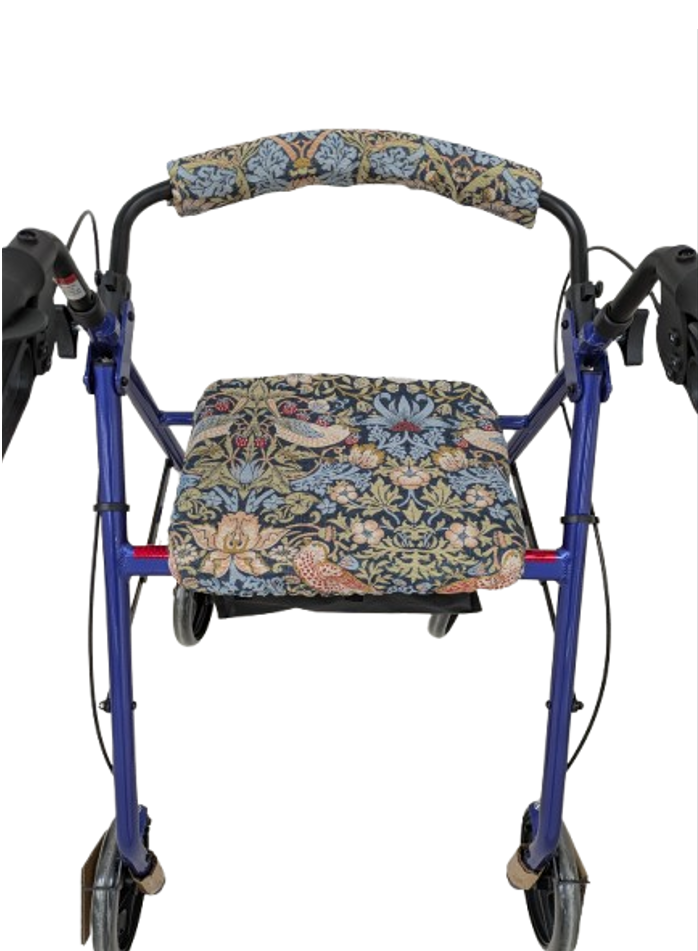 Made in the Mill William Morris Rollator Makeover Set in Strawberry Thief Pattern