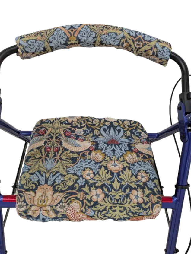 Made in the Mill William Morris Rollator Makeover Set in Strawberry Thief Pattern