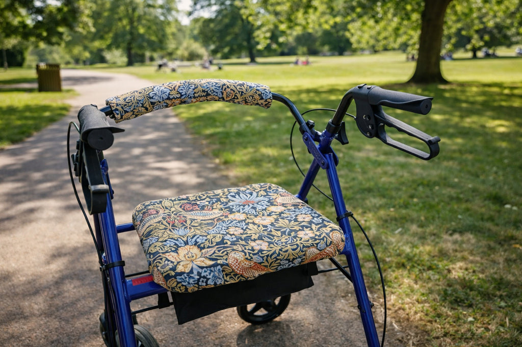 Made in the Mill William Morris Rollator Makeover Set in Strawberry Thief Pattern
