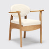 the image shows the off white oak commode chair