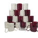 Job lot of 20 Medeci Two Handled System Cups with lids - in red and ivory