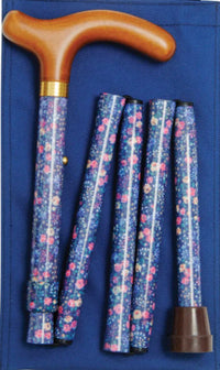 Classic Canes Slimline Folding Handbag Cane Sprigged Floral - Navy or White