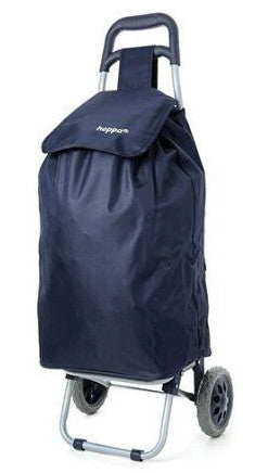 the image shows the hoppa 47 litre lightweight shopping trolley in navy blue