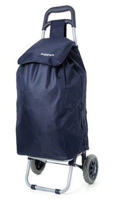 the image shows the hoppa 47 litre lightweight shopping trolley in navy blue