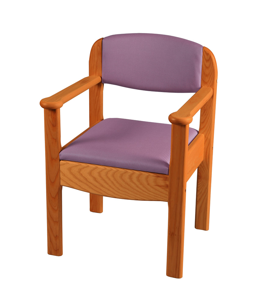 The lilac coloured extra wide Royale Wooden Commode Chair